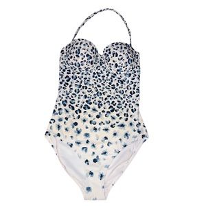 Tory Burch Blue and White One Piece Swimsuit